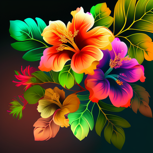 Beautiful Hawaiian flower graphics