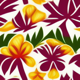 Beautiful Hawaiian Flowers Colorful Pattern