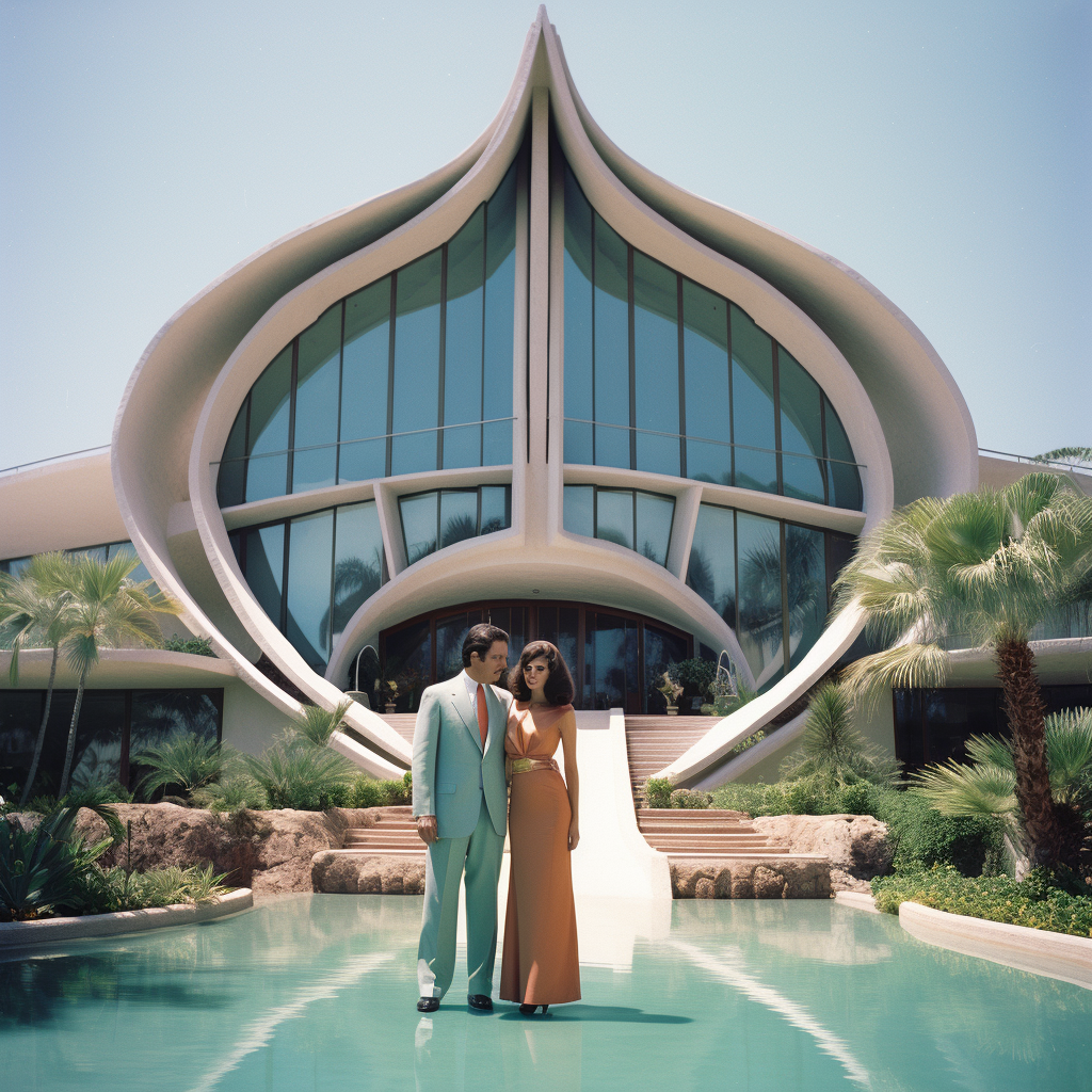 Couple in front of Hawaiian Pavilion