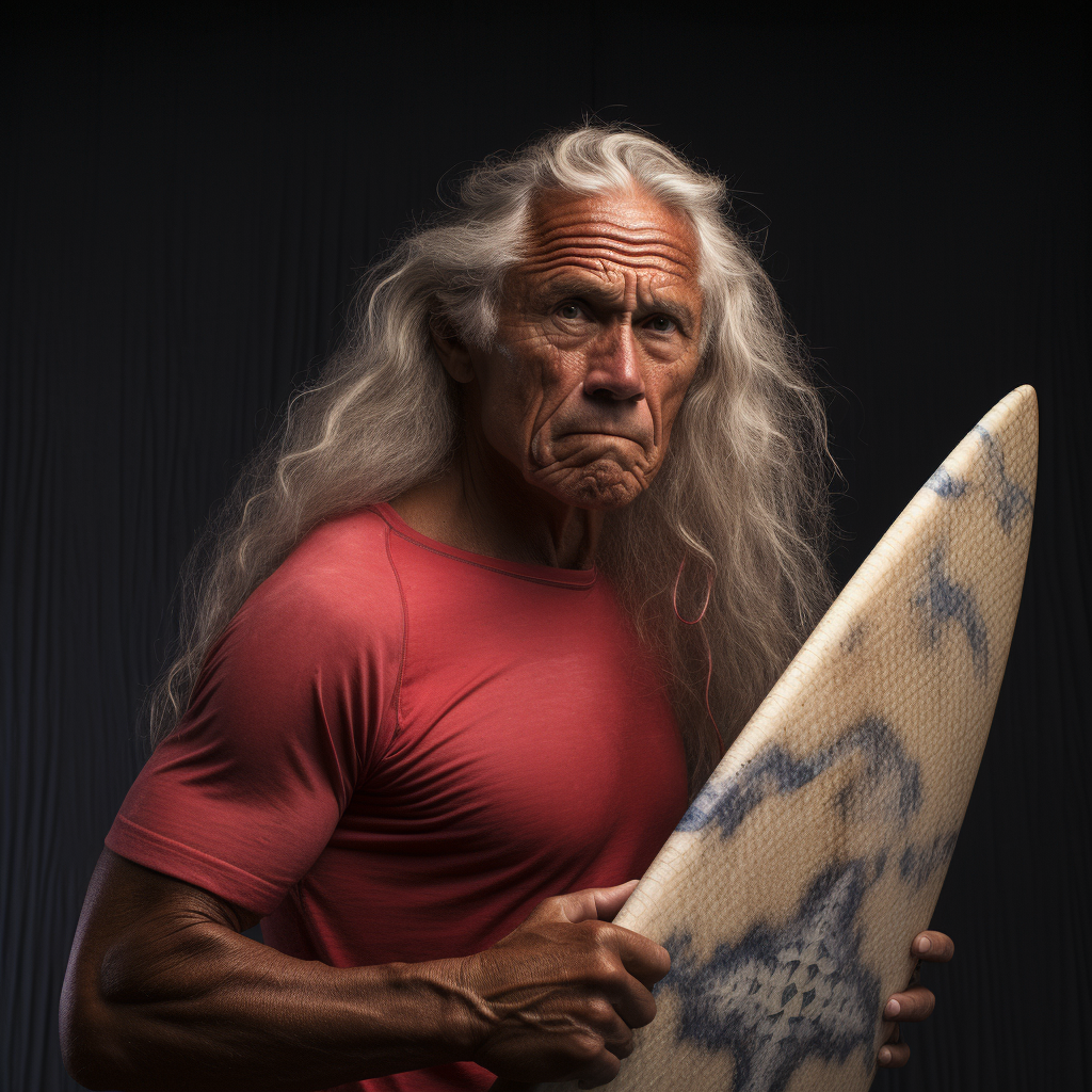 Portrait of Hawaiian Senior Surfer