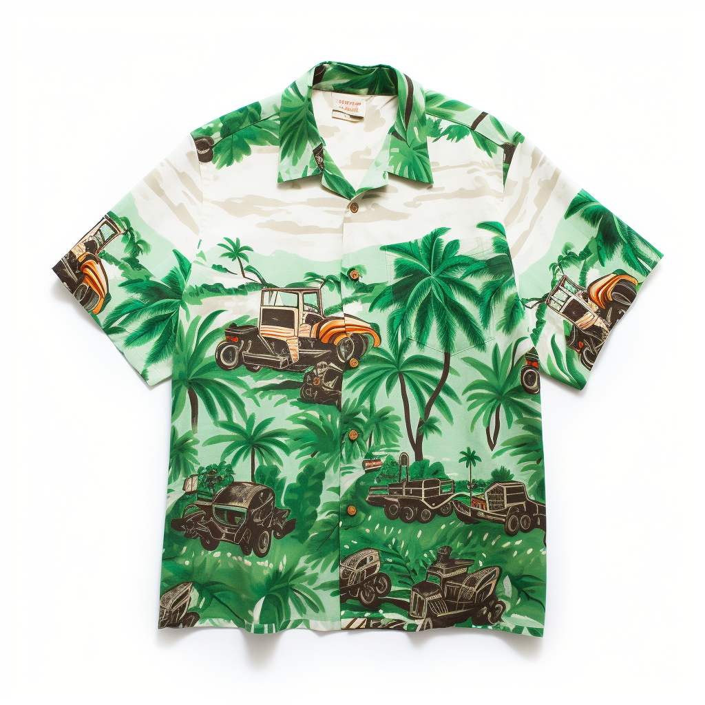 Stylish Hawaiian Shirt with Green Fendt Tractors