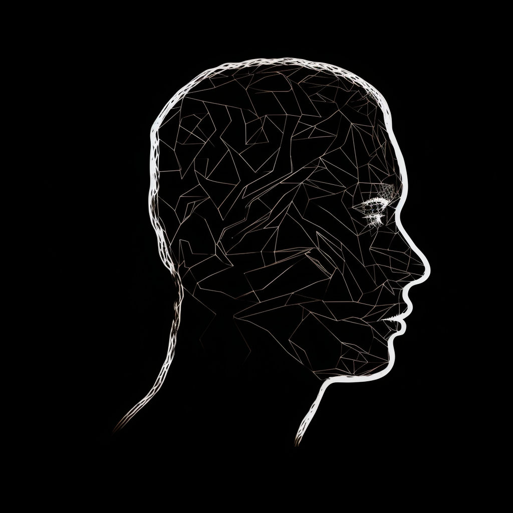 Outline of a person's head with black space