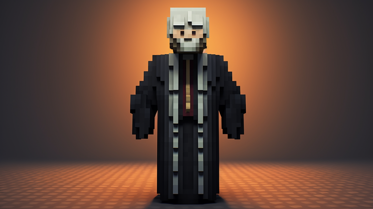 Headless priest in Minecraft Style