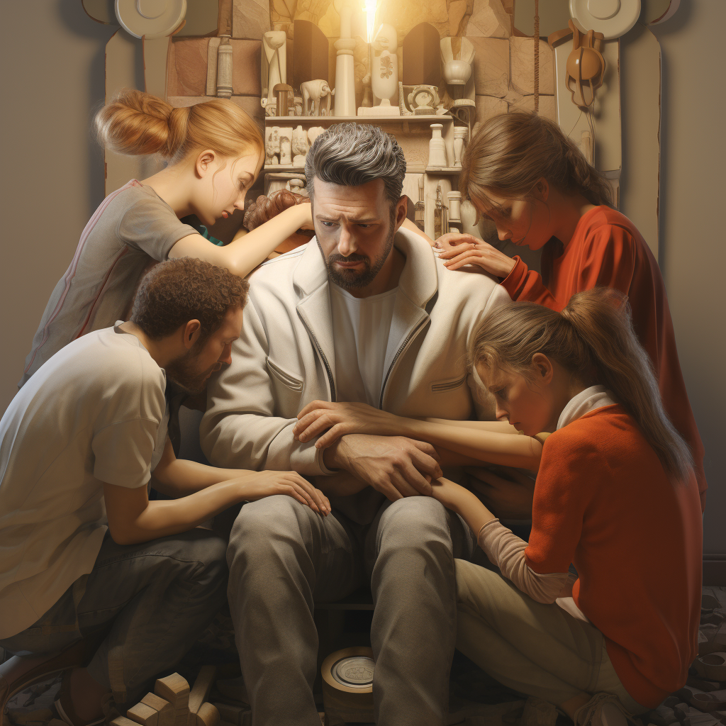 Family Healing in 3D Render