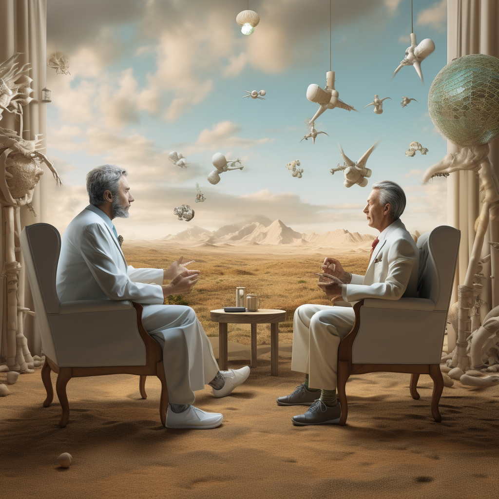 Surreal Healthcare Physician Interviewing Patient