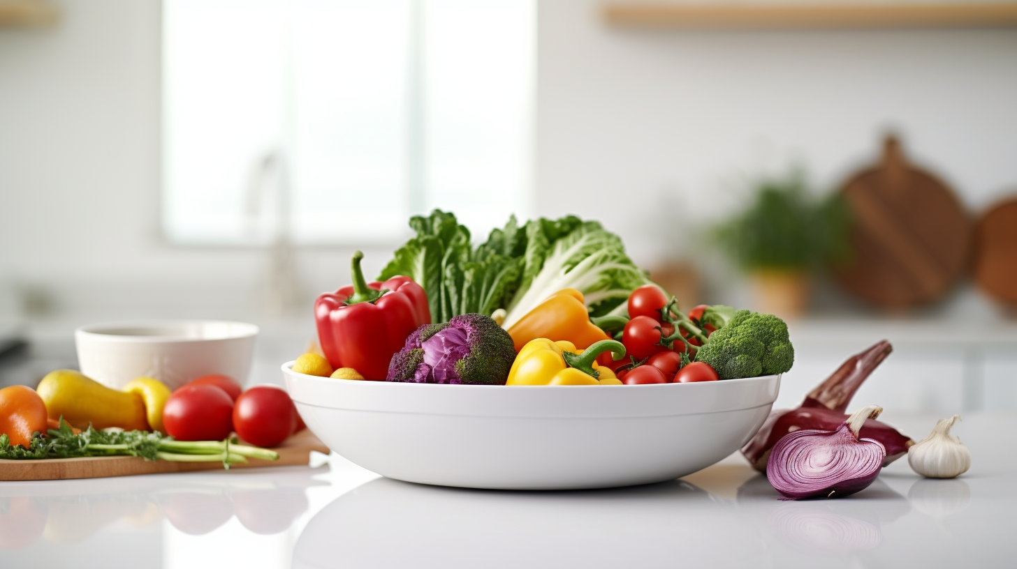 Healthy Food Bowl on White Countertop