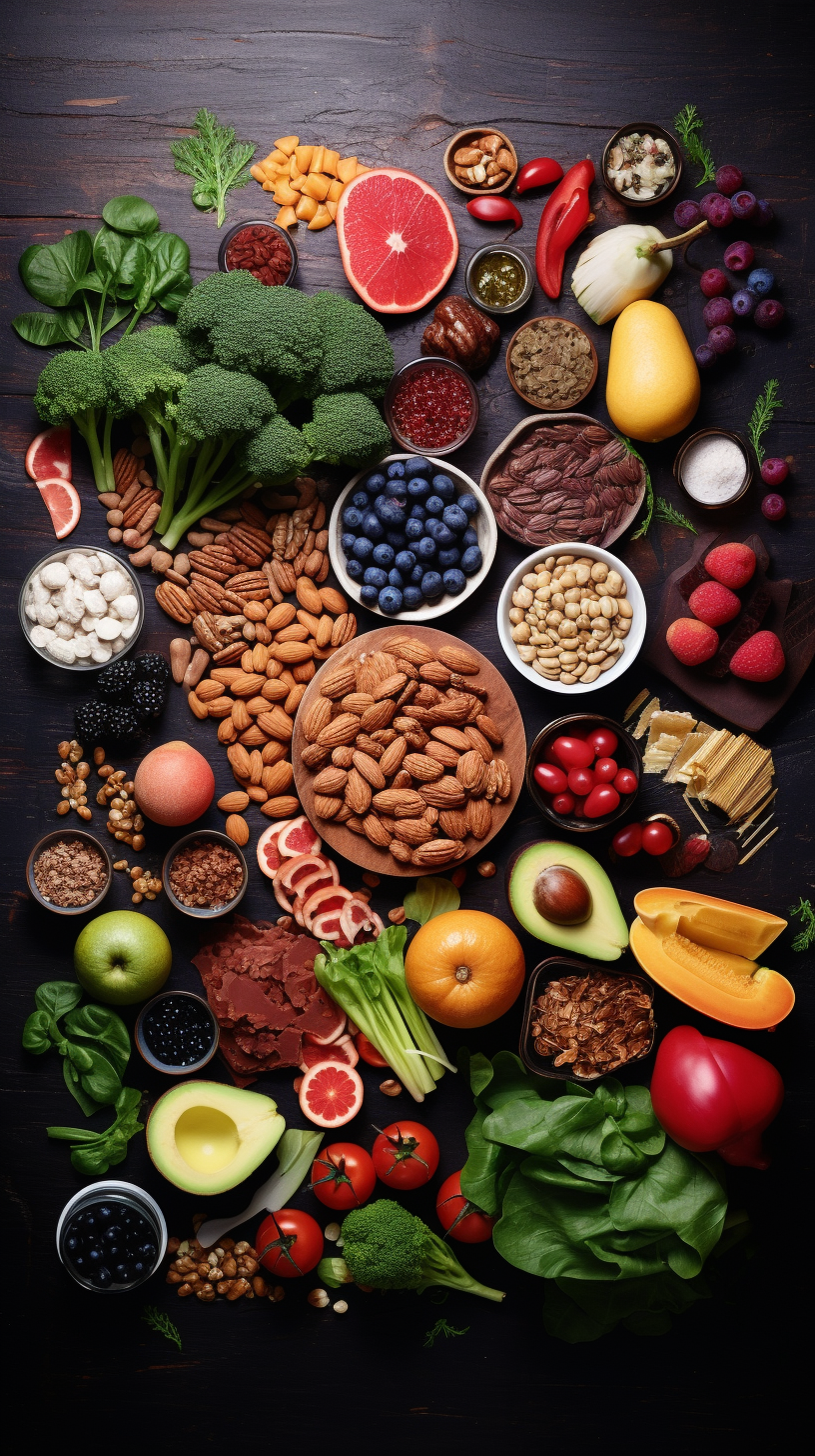 Various Healthy Foods on Table