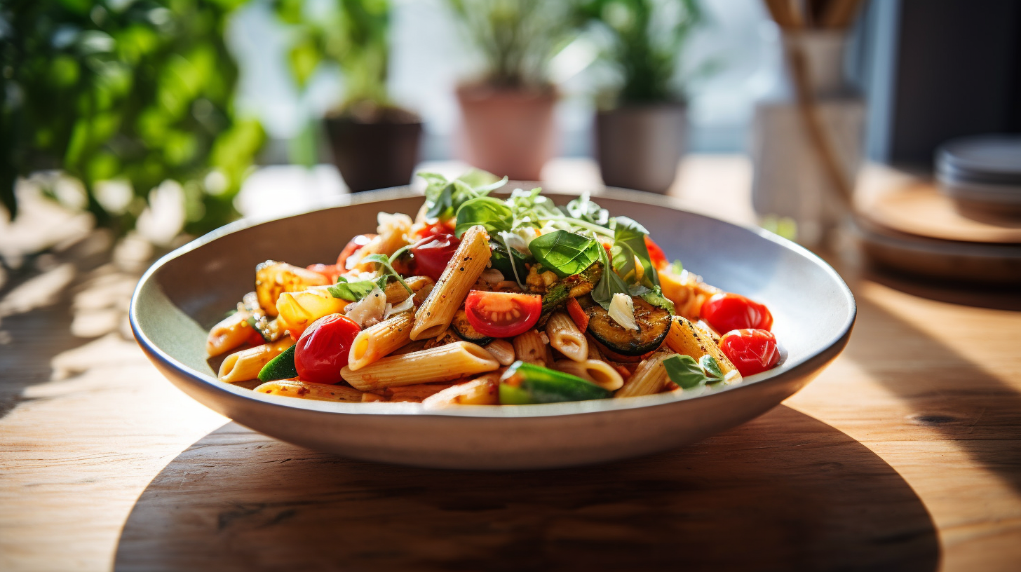 Healthy Penne in Condo Kitchen