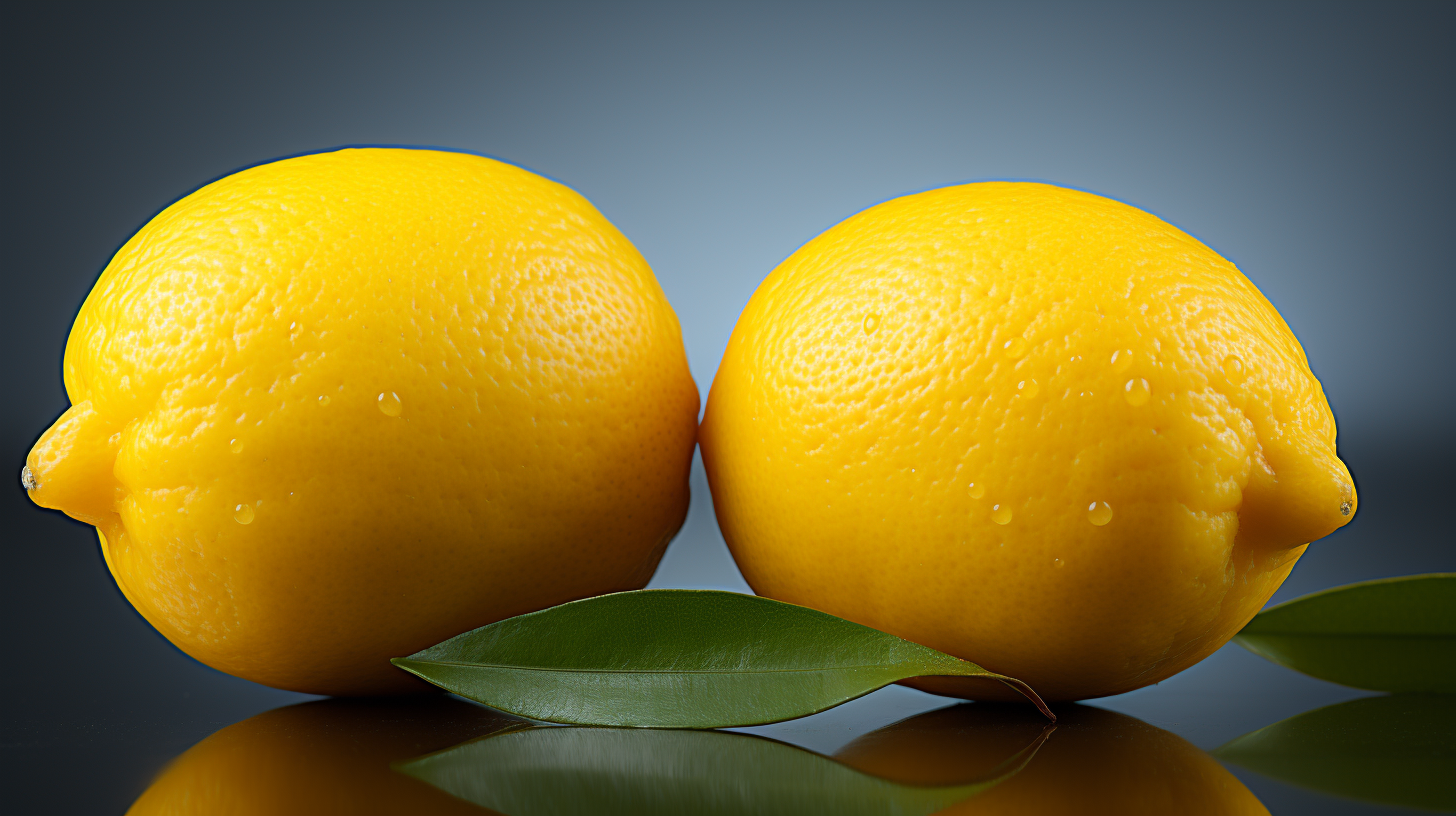 Studio photo of a healthy and rotting lemon