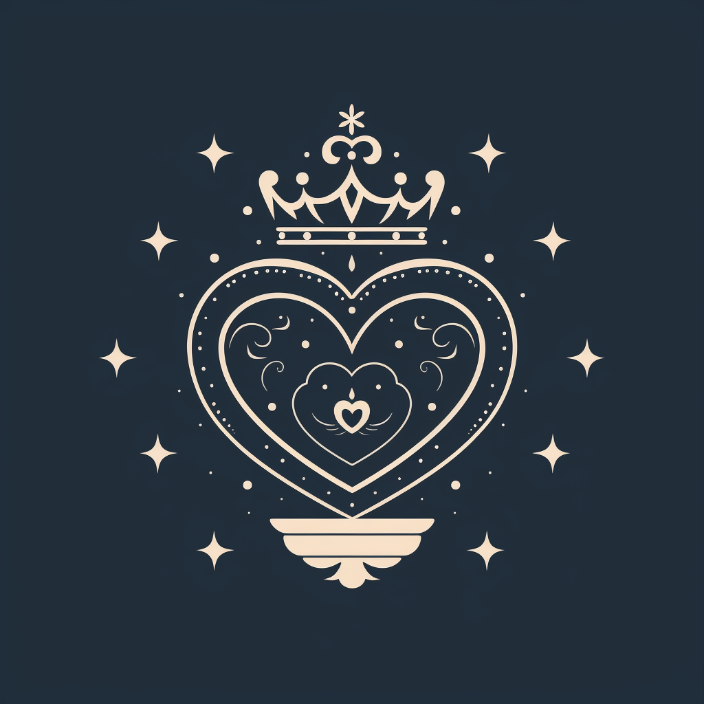 Minimalistic Heart Crown Justice Symbol