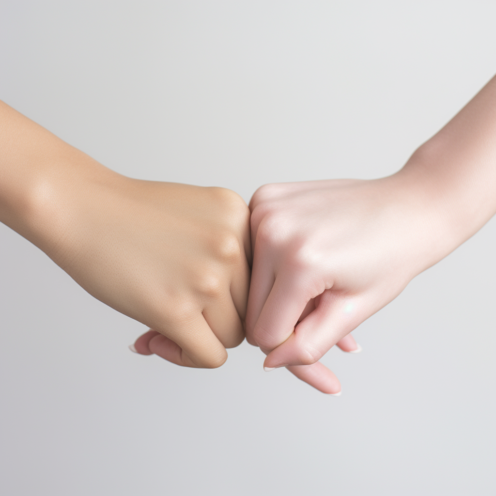 Heart-shaped hands in white environment