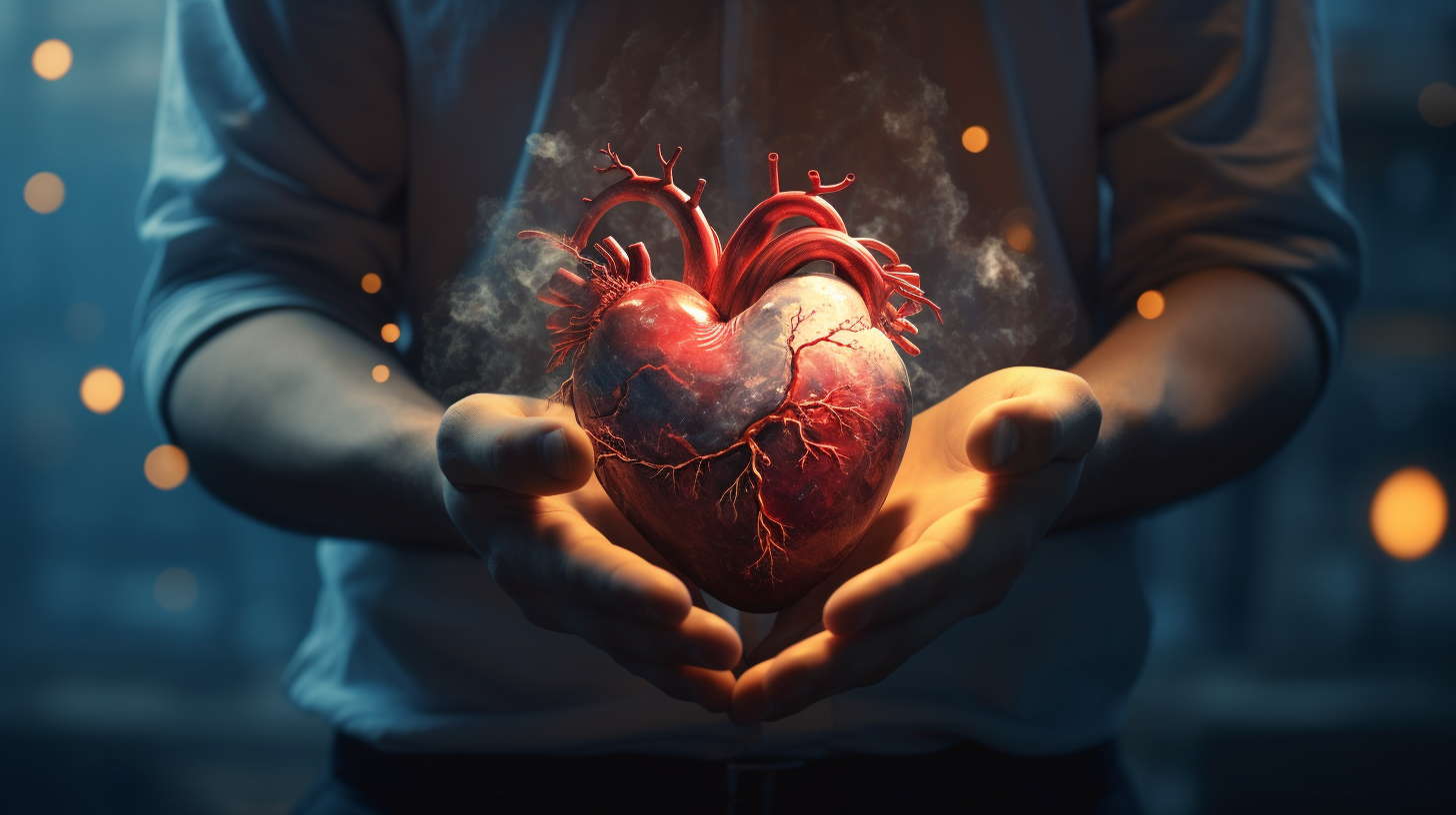 Heart in hand, symbolizing illness