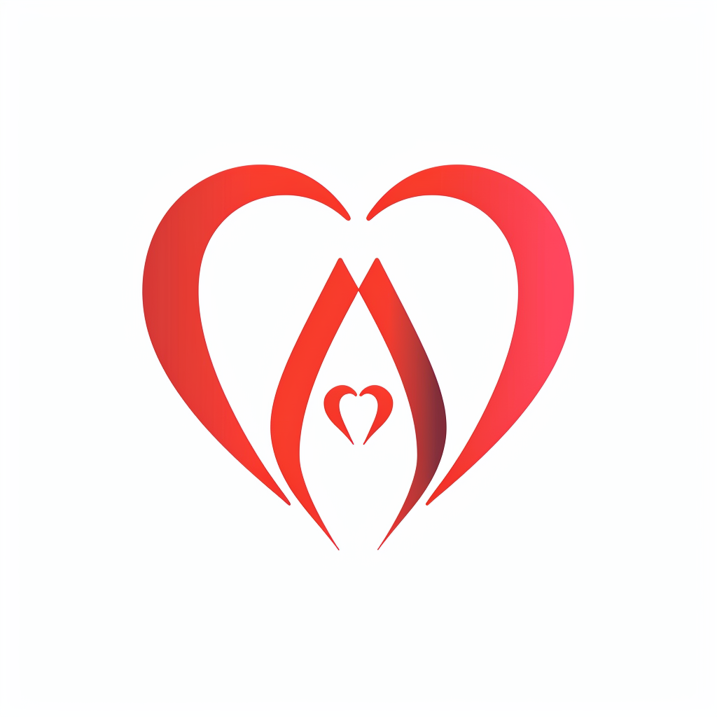 Heart Logo in Red and White