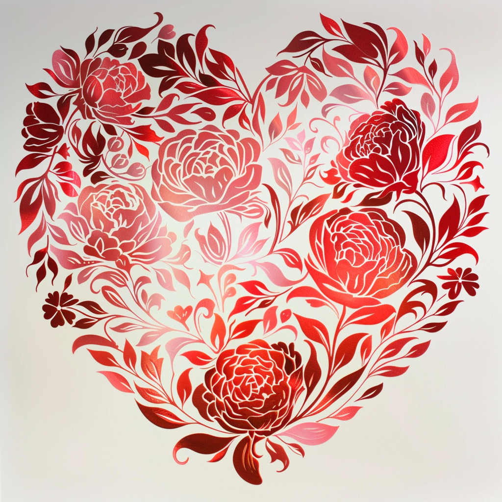 Heart papercut valentine rose love