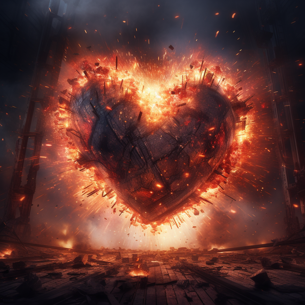 Explosive Heart Particle Chain Reaction