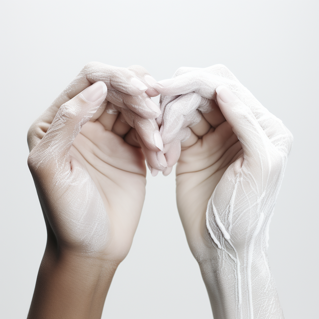 Close-up of heart-shaped hands expressing love