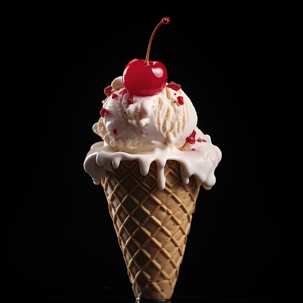 Heart-Shaped Ice Cream Scoop with Cherry