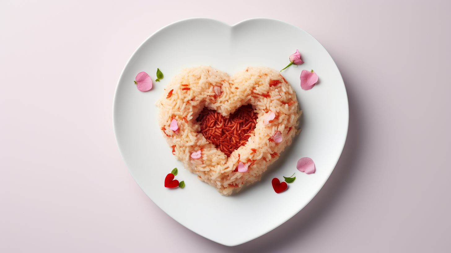 heart-shaped risotto on minimal plate