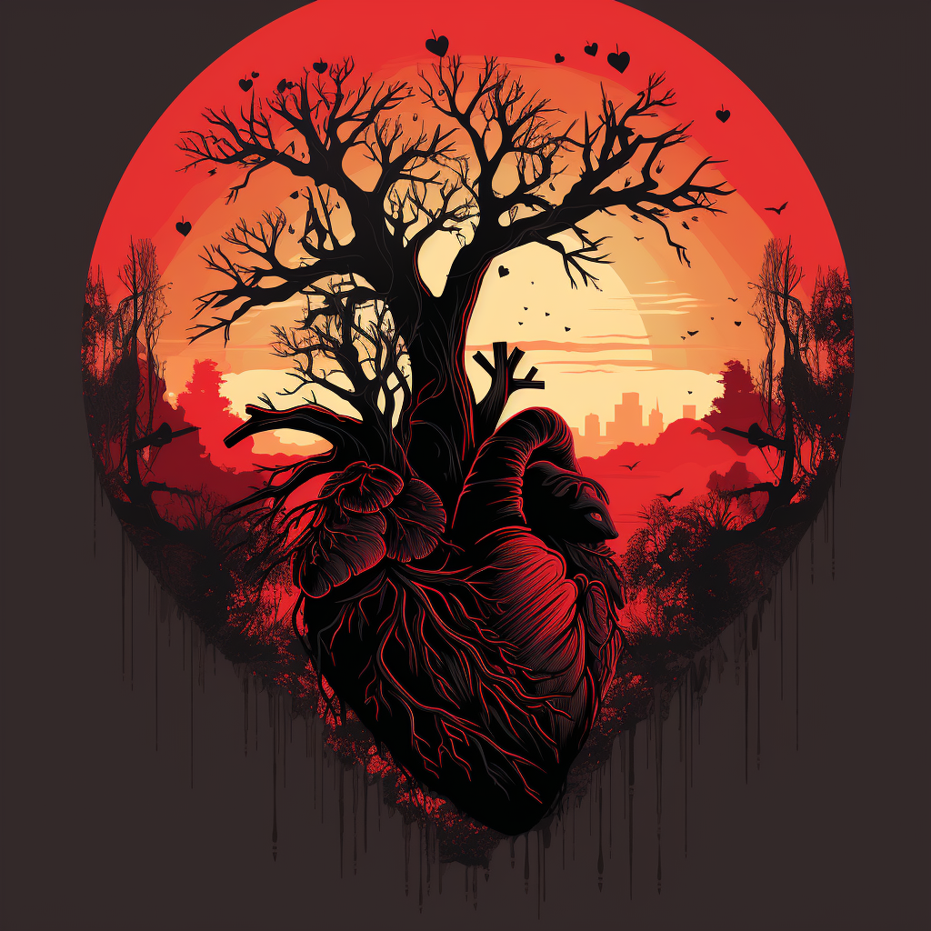 Vectorized heart silhouette illustration