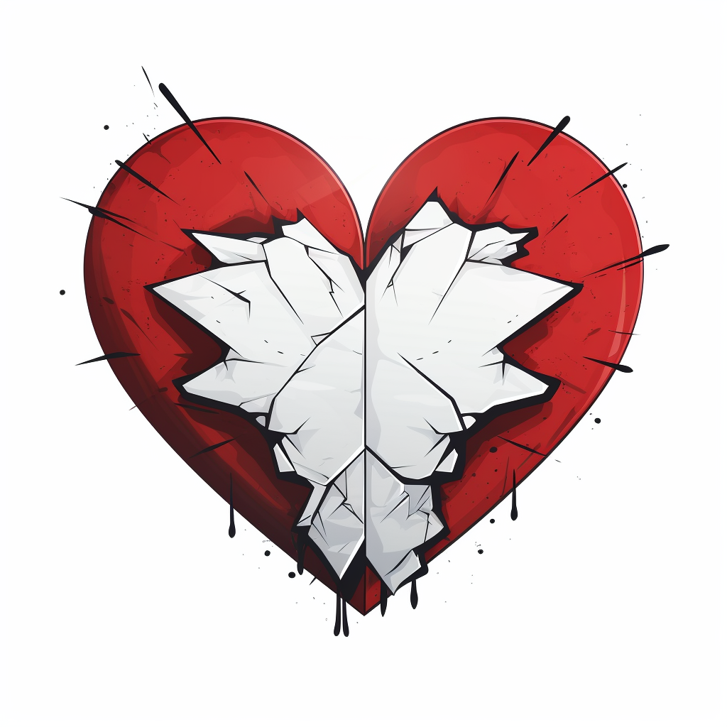 Heart Split Vector Sticker Image