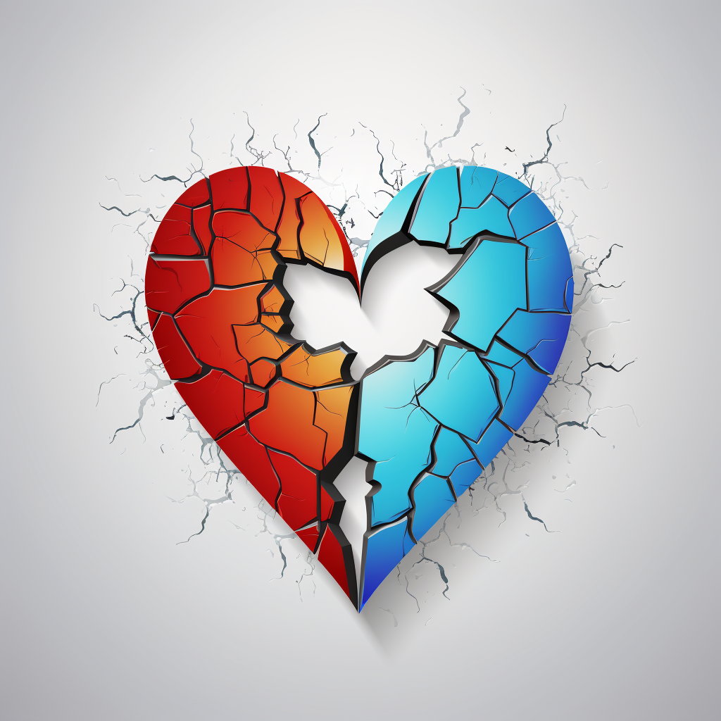 Heart Split Vector Sticker Design