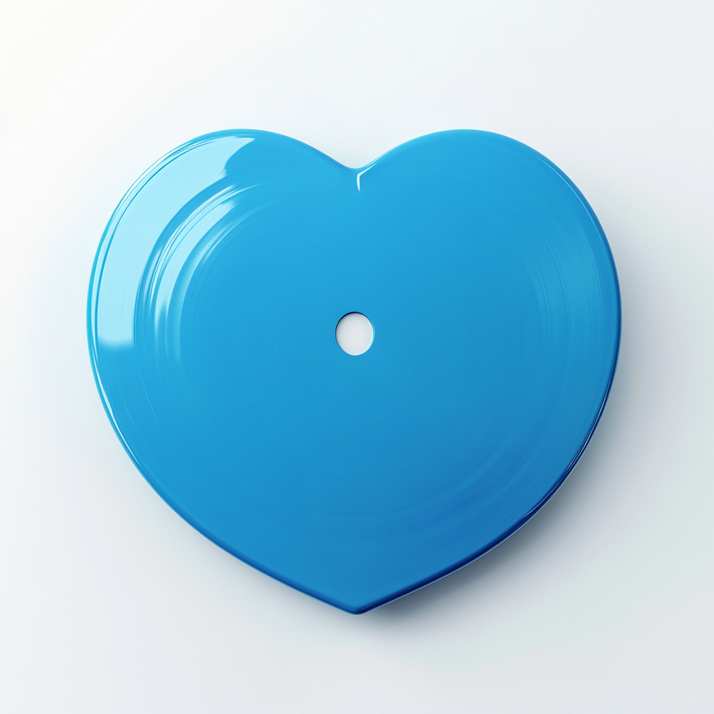 Heart Vinyl Futuristic Blue