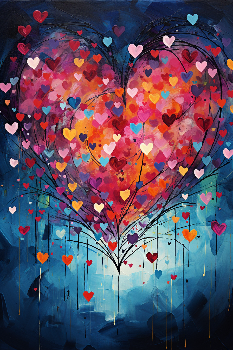 Heart Whimsical Naive Vibrant Picture