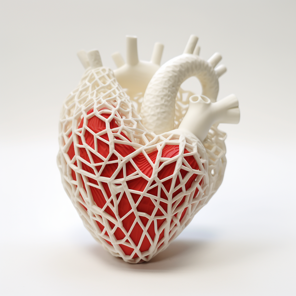 Heart 3D Print on White Background