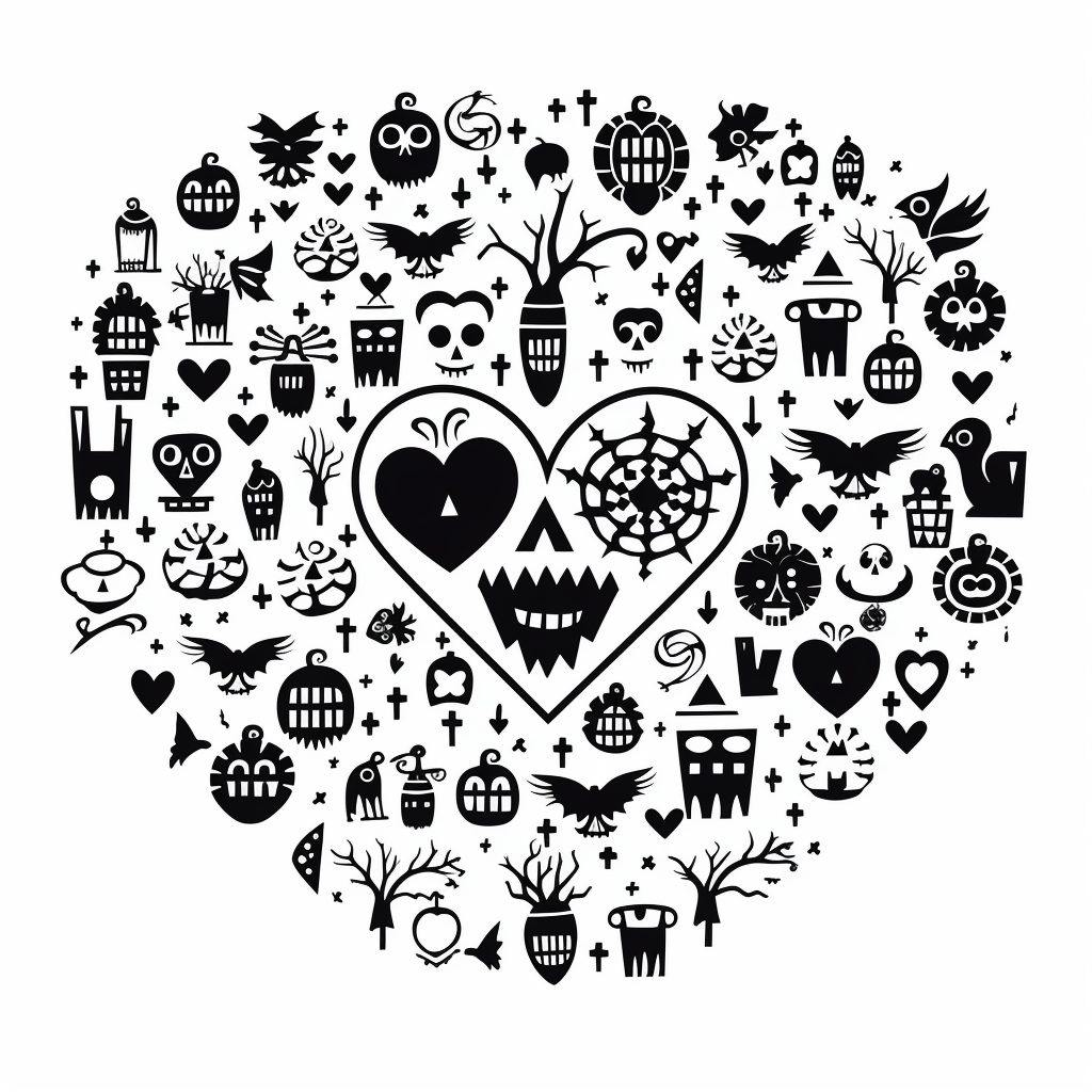 Heart-shaped Halloween Elements