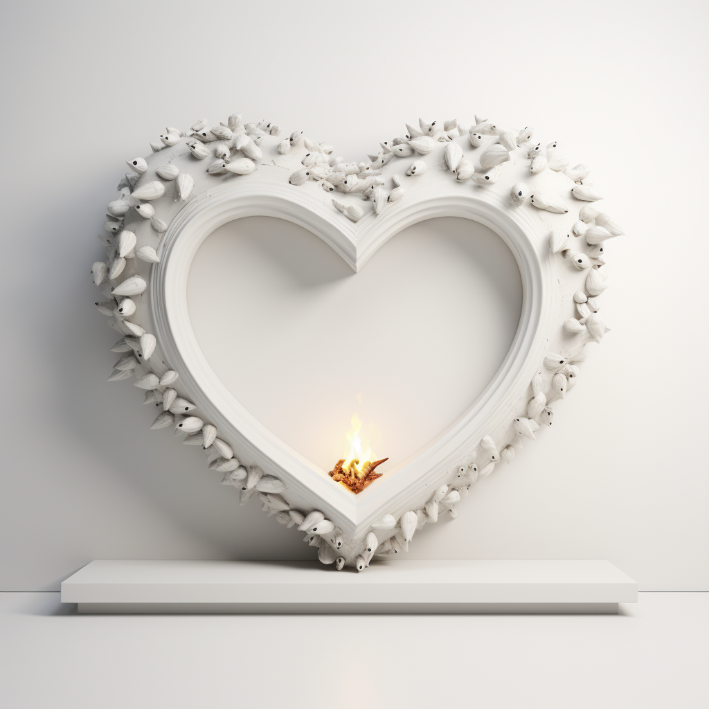 Hearth on White Background