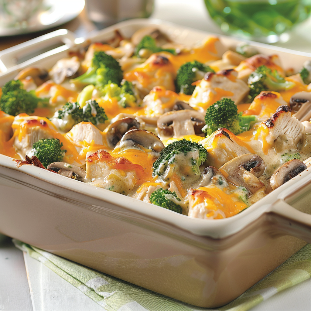 Chicken Mushroom Broccoli Casserole Dish