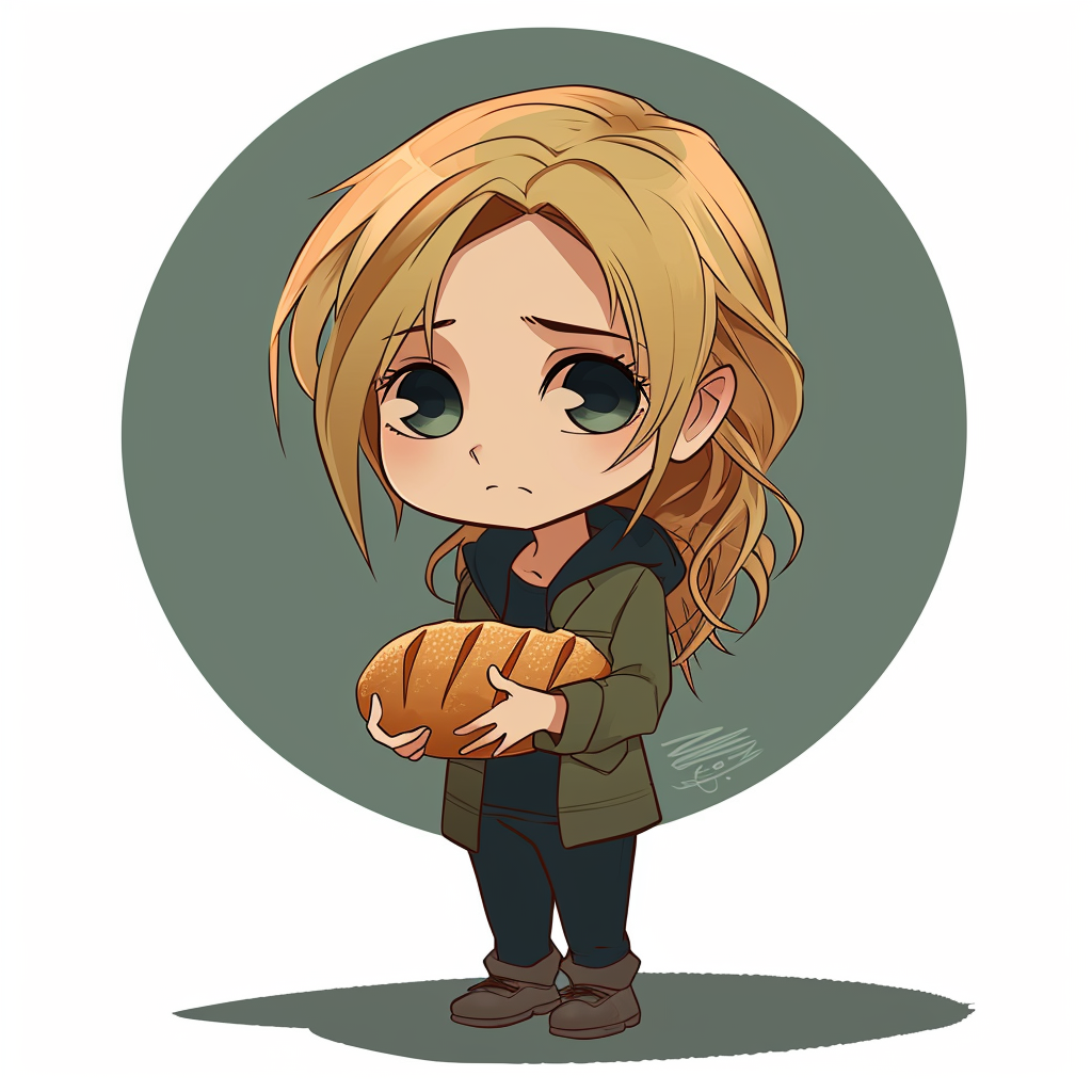 Heather Mason Holding Bread Illustration