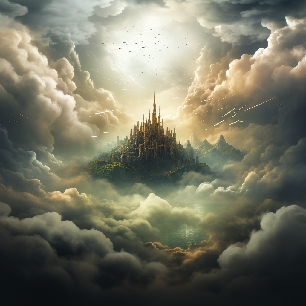 Kingdom in Heaven with Clouds and Mist