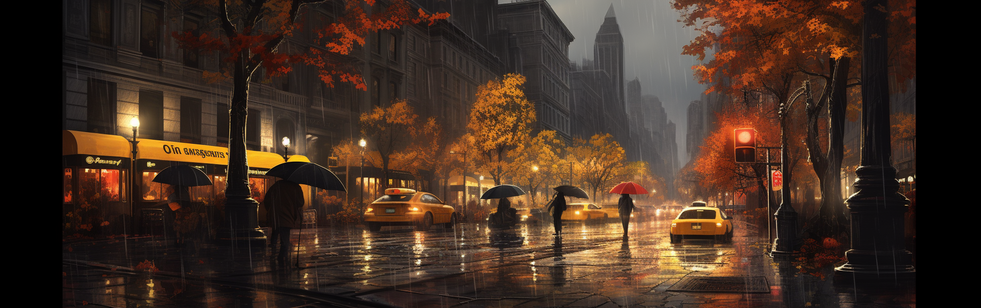 Rainy day in city