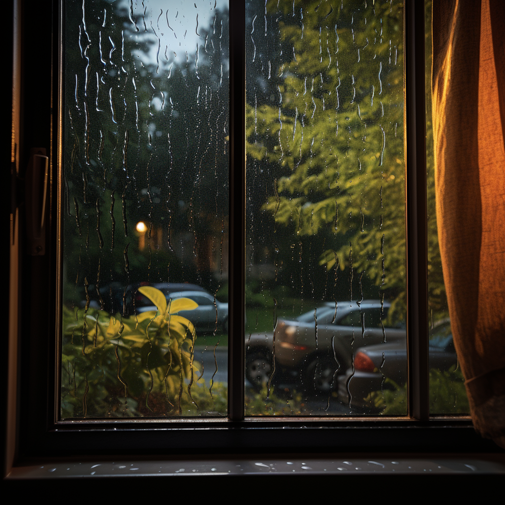 Beautiful Heavy Rain on Window