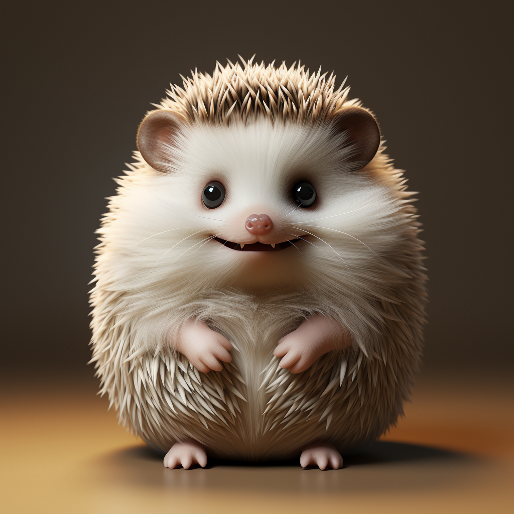 Hedgehog hugging flat circle cutely