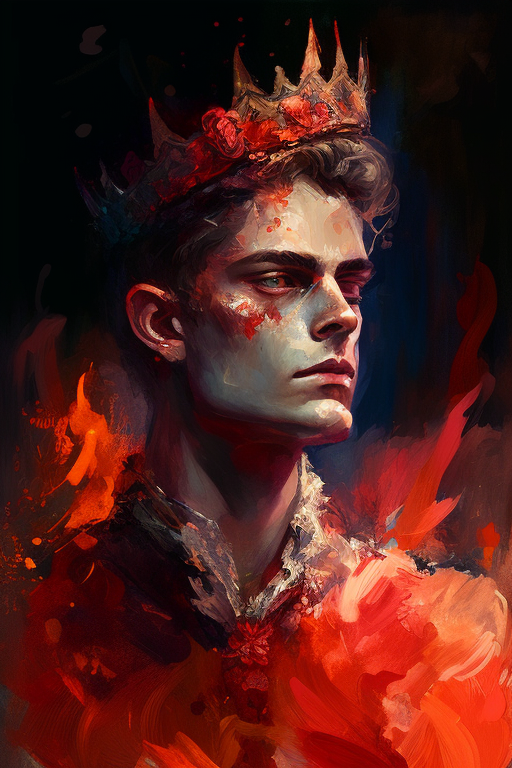 Impressionist painting of a prince from Hell