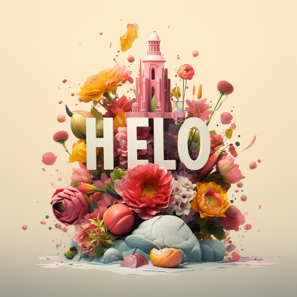 Flowers with Hello Letter