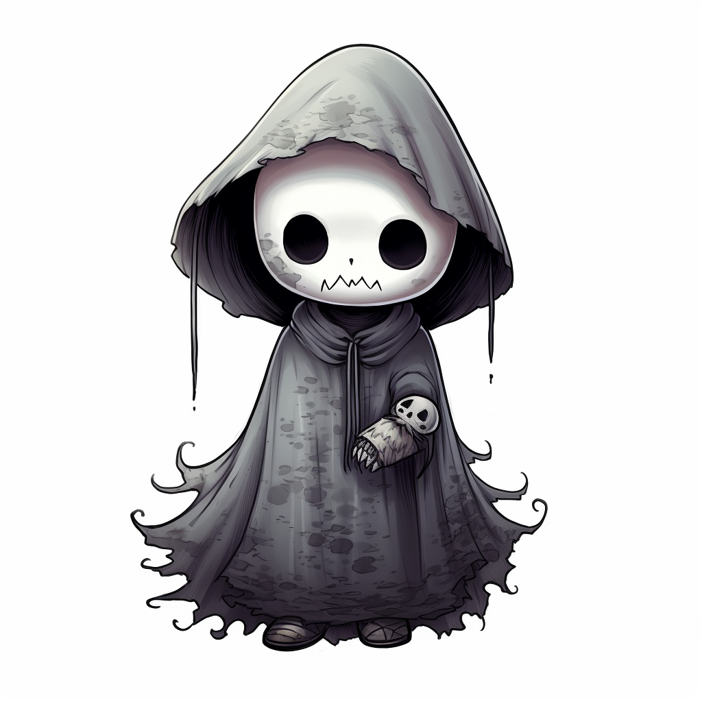 Illustration of a Hello Kitty ghost reaper