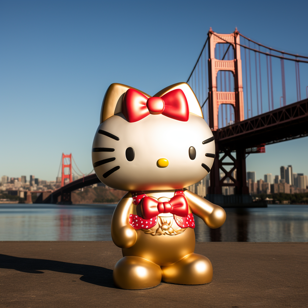 Hello Kitty at Sacramento Golden Tower Bridge