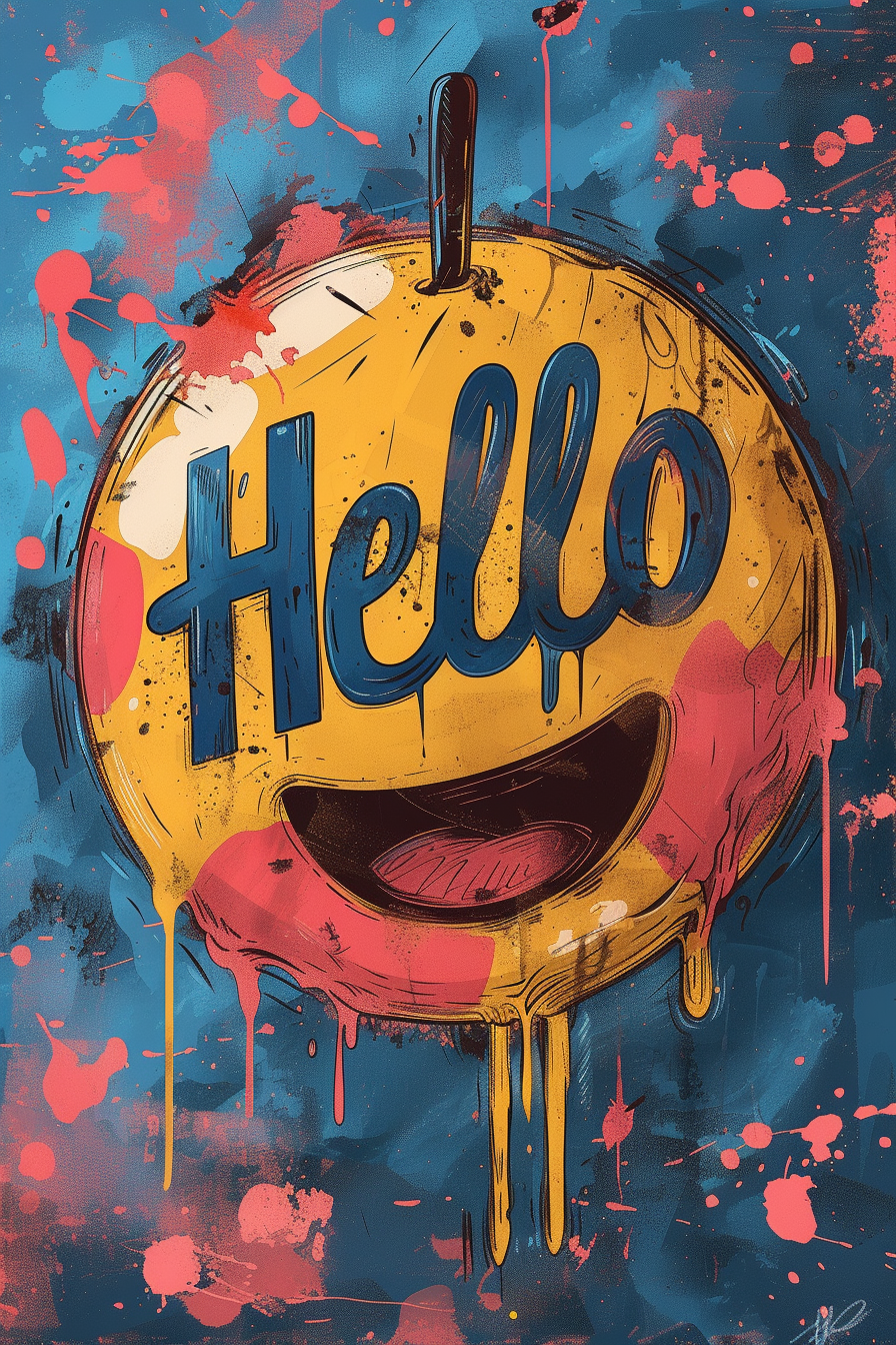 Typography design of words  Hello