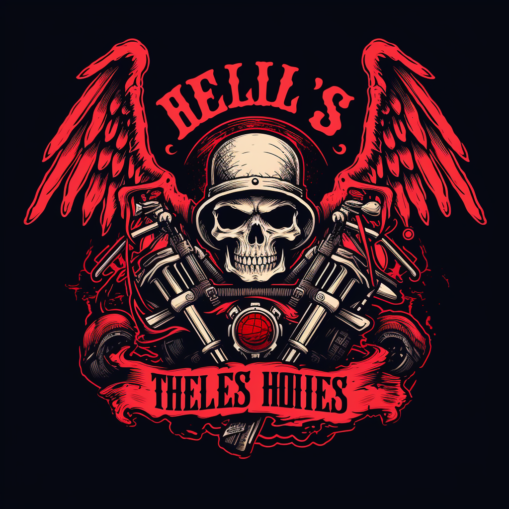 Logo design for Hells Doodles representing biker culture