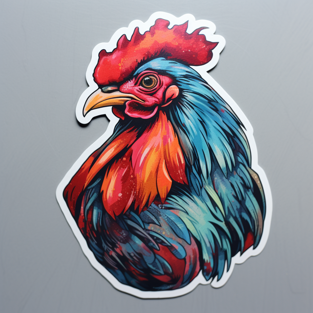 Cute hen sticker illustration