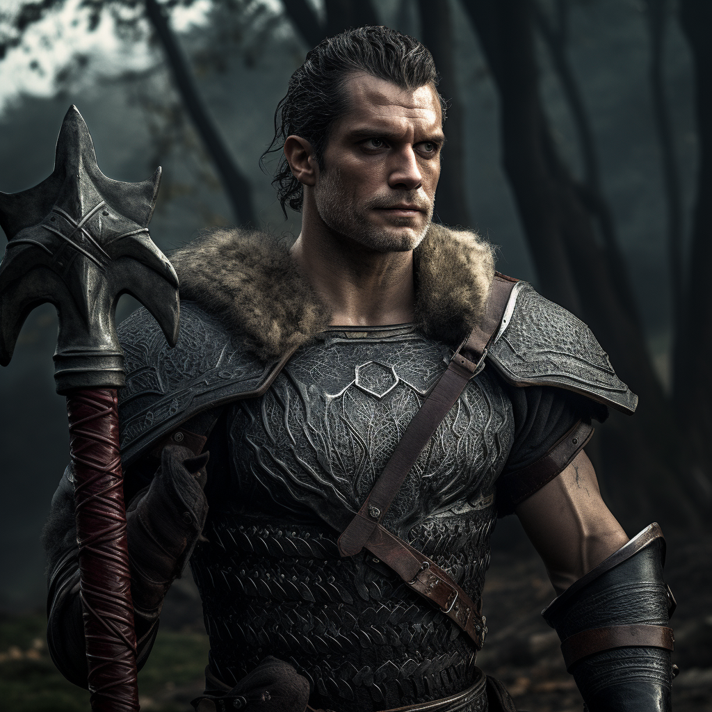 Henry Cavill DND orc with axe