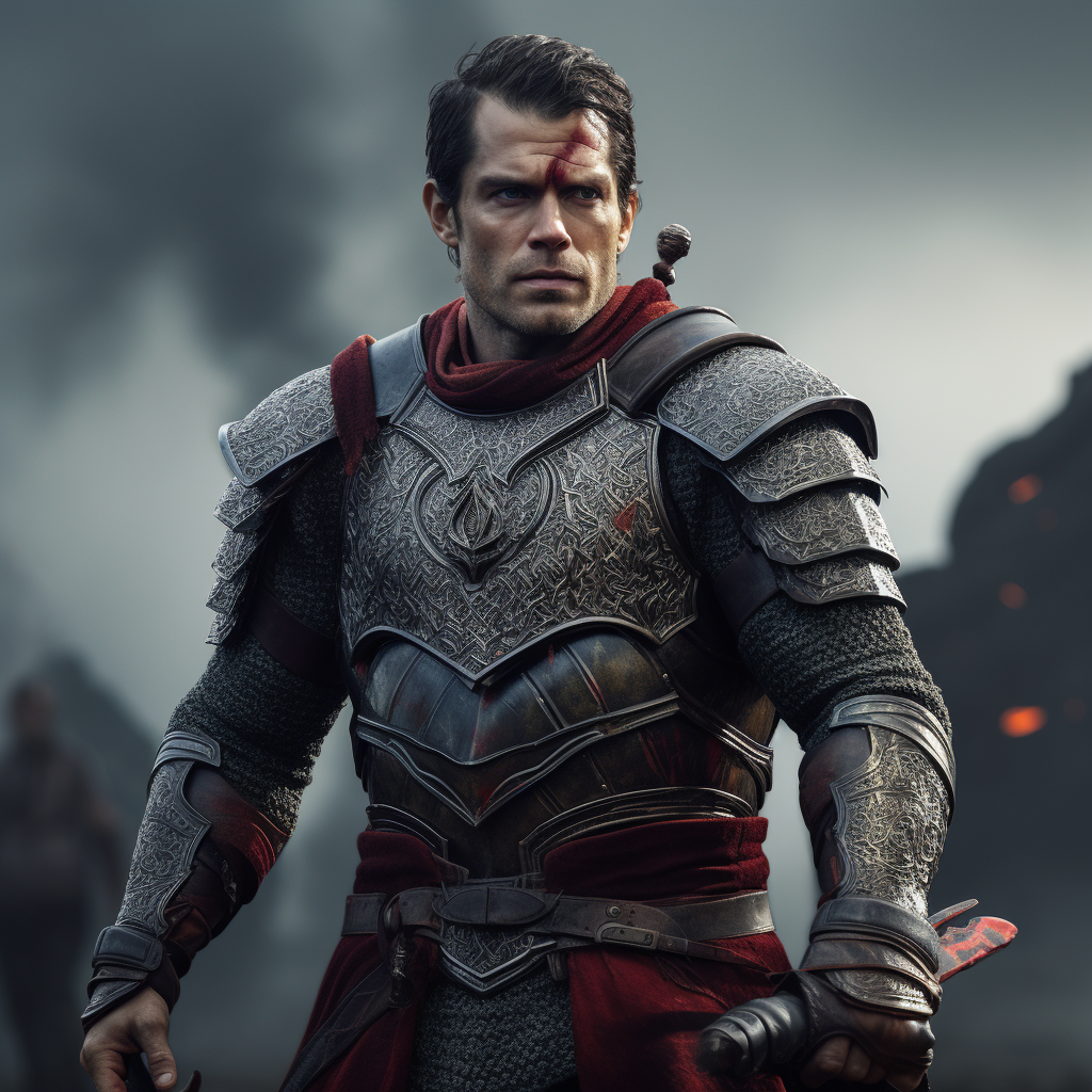 Henry Cavill as a Grey-skinned DND Orc