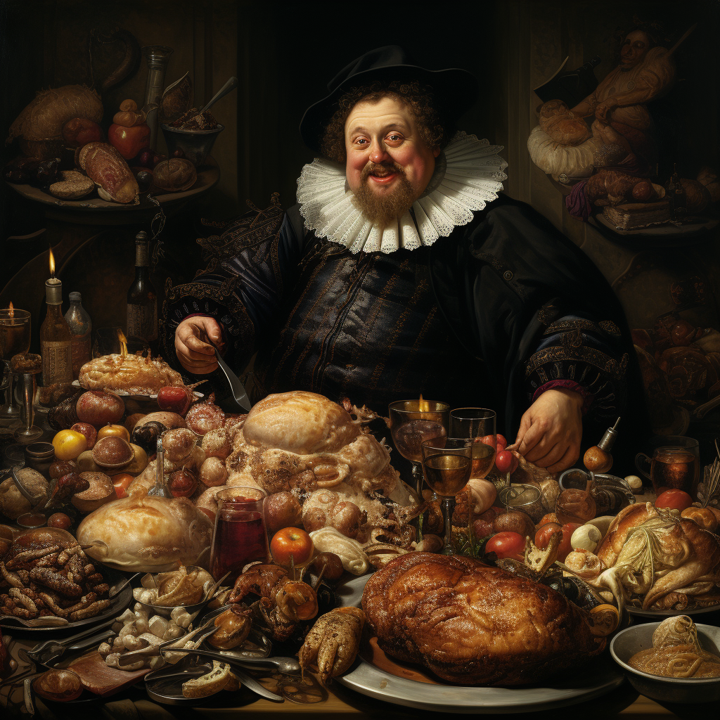 Henry Eight eating huge feast