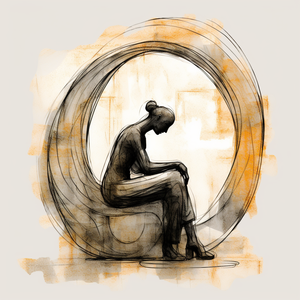 Scribble sketch of Henry Moore sculpture