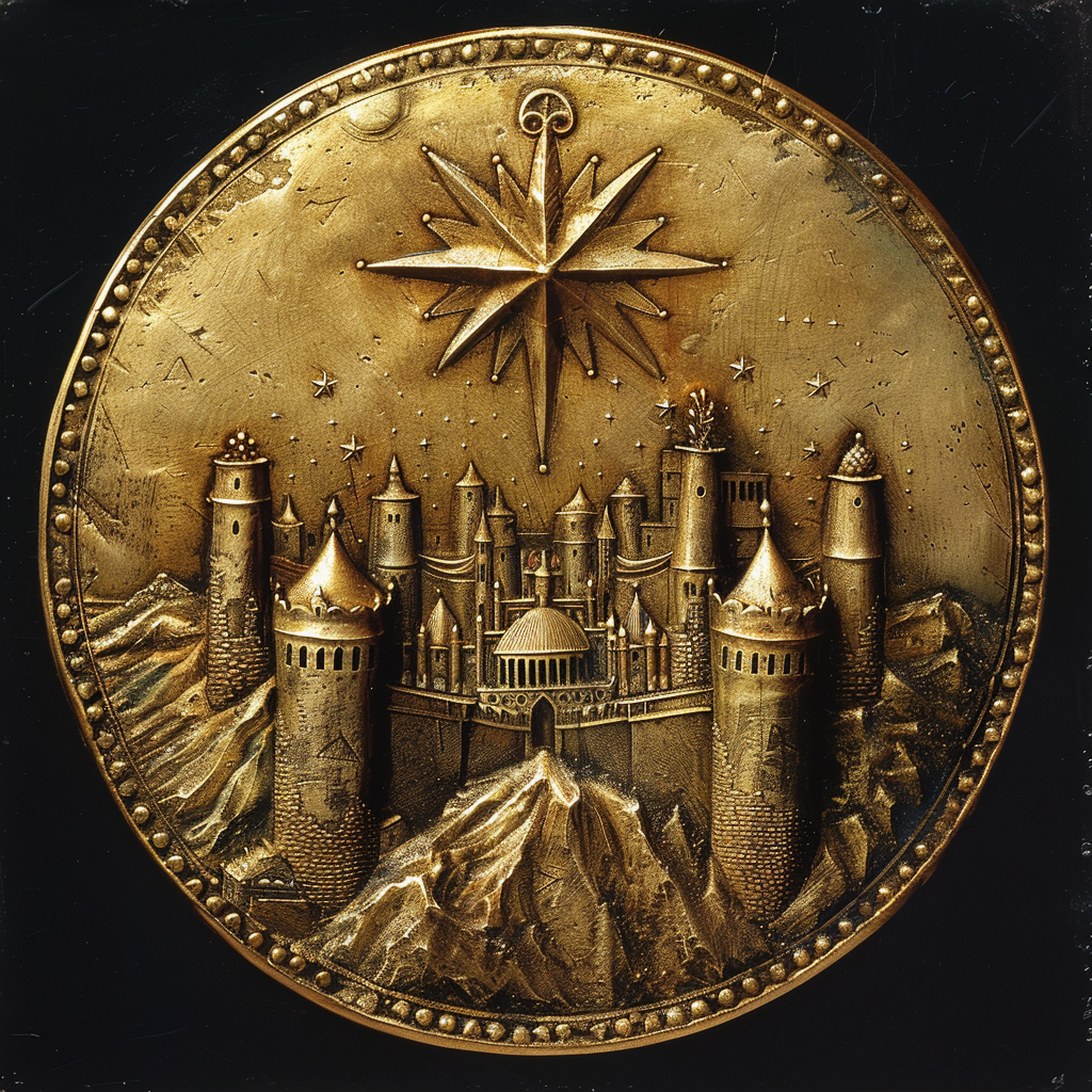 Heraldic Balon Golden City Mountain Star