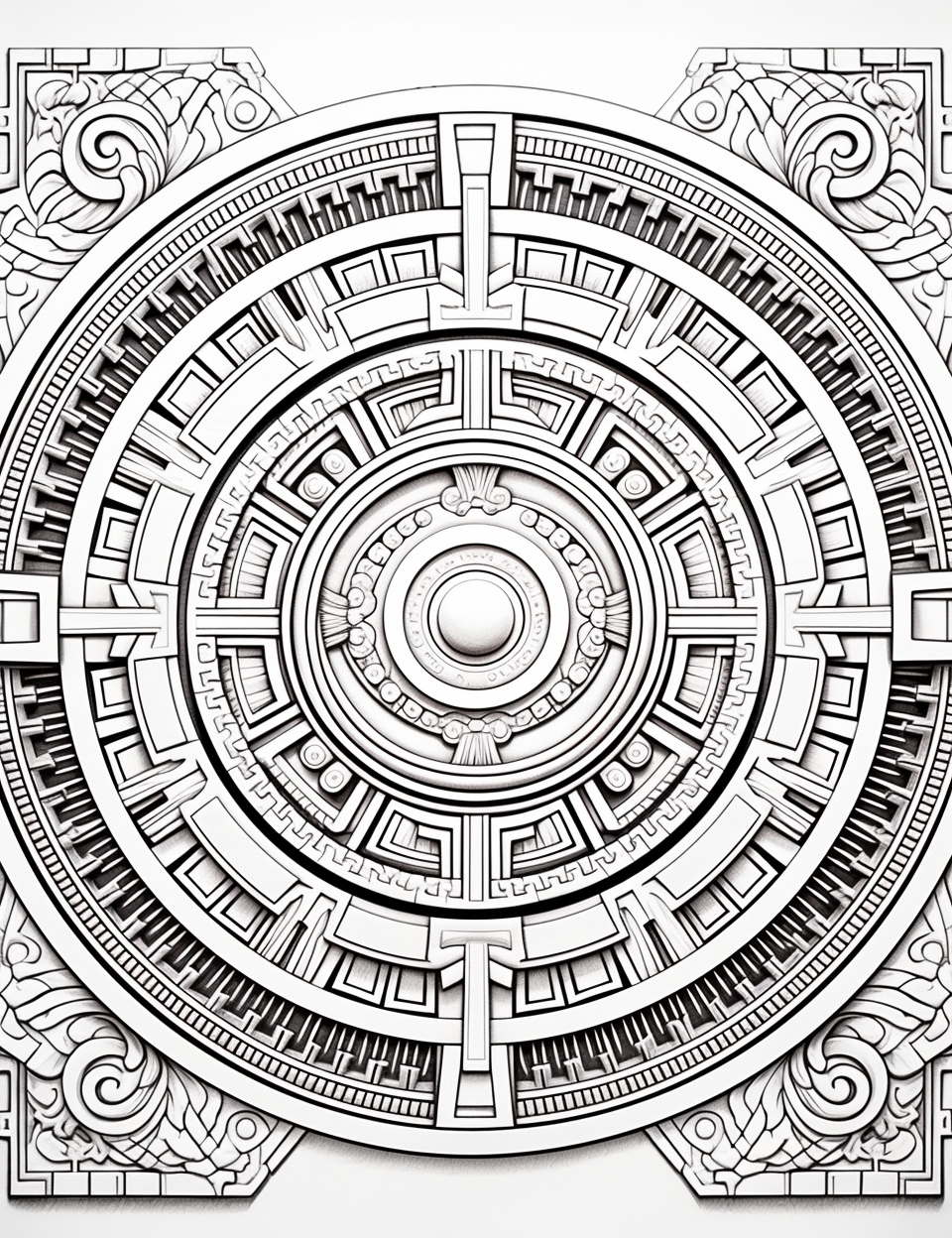 Hermes Mandala Coloring Page