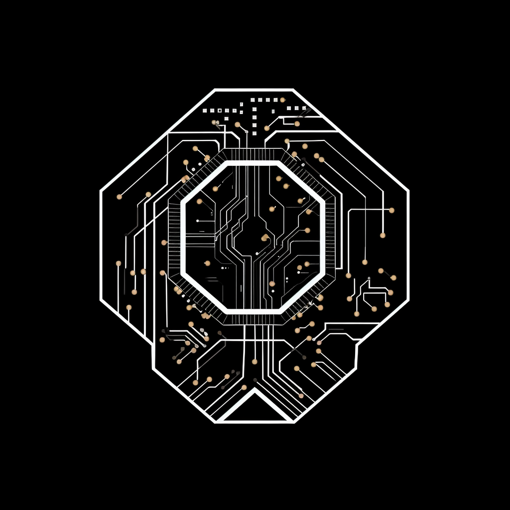 Hexagon Circuit Board Logo Space Bio Future Corporate Tech